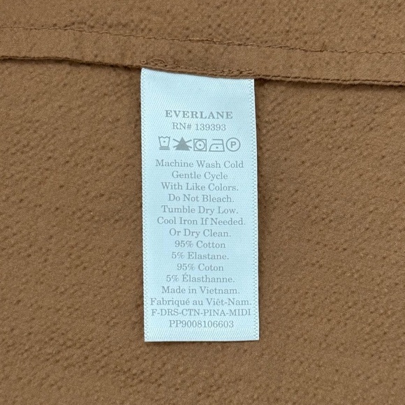 Everlane Pinafore Cotton Midi Cottagecore Tiered Summer Dress, Tan Brown size 2 - Picture 9 of 9